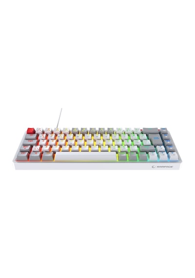 Rampage Yoru Mını Beyaz/gri Type-c Bağlantılı Outemu Red Swich Q Mekanik Gaming Oyuncu Klavye Rgb