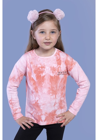 Toontoy Kids Toontoy Kız Çocuk Batik Desenli Tişört Somon