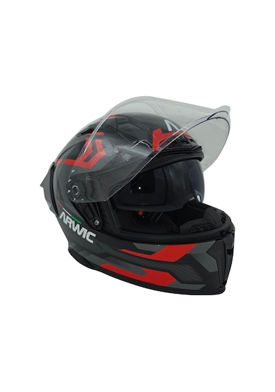 Arwic Fullface Motosiklet Kaskı Ar953 Draco Güneş Vizörlü Ece-r 22.06 Siyah-kırmızı