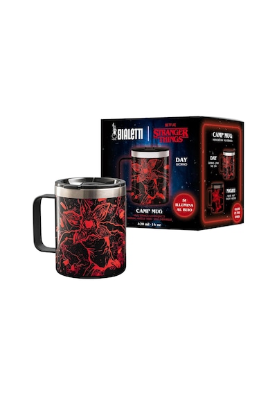 Stranger Things Saplı Termos Kupa - Karanlıkta Parlayan - Mükemmel Sıcaklık Koruma Özelliği - Bulaşık Makinesinde Yıkanamaz - 420 Ml Beyaz - Çok Renkli