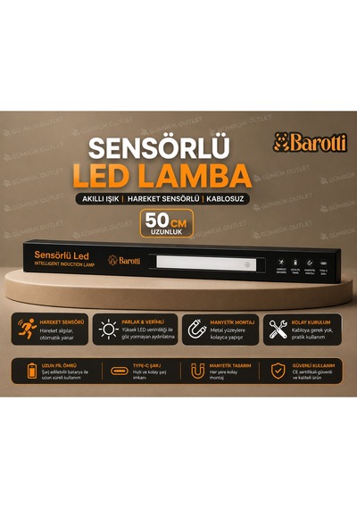 50 Cm Sensörlü Gün Işığı Led Lamba Beyaz