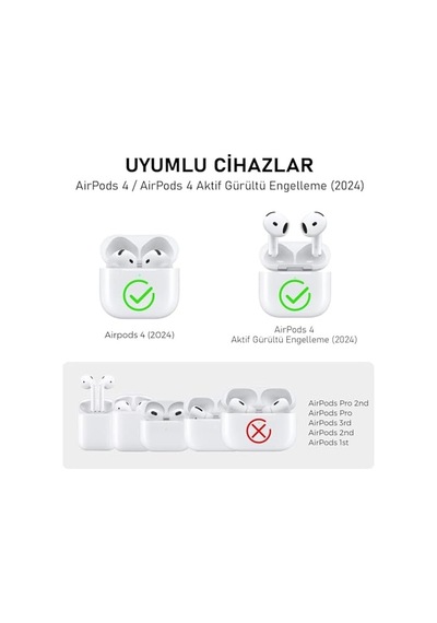 Airpods 4.nesil/anc Liquid Silicone Lansman Pembe Airpods 4 İle Uyumlu Kılıf - Pembe
