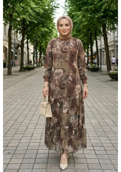 Hb Harma Time Butik Kadın İçi Şardonlu Desenli Şifon Sütlü Kahve Elbise Sütlü Kahve Sütlü Kahve Hb Harma Time Butik Kadın İçi Şardonlu Desenli Şifon Sütlü Kahve Elbise Sütlü Kahve Sütlü Kahve