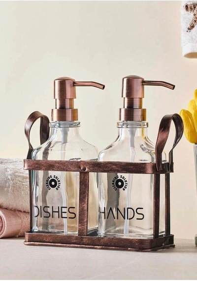 Rame Sıvı Sabunluk Seti - Retro Görünümlü - 2x500 Ml Çok Renkli