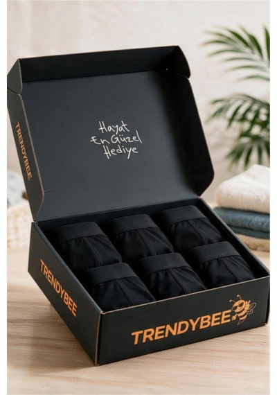 Trendybee Erkek Boxer Siyah 6'lı Paket Pamuk Penye Kumaş Özel Kutulu Battal Boy Seçenekli Siyah Siyah Trendybee Erkek Boxer Siyah 6'lı Paket Pamuk Penye Kumaş Özel Kutulu Battal Boy Seçenekli Siyah Siyah