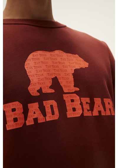 Bad Bear Logo Crewneck Erkek Sweatshirt-25278 - Kahverengi