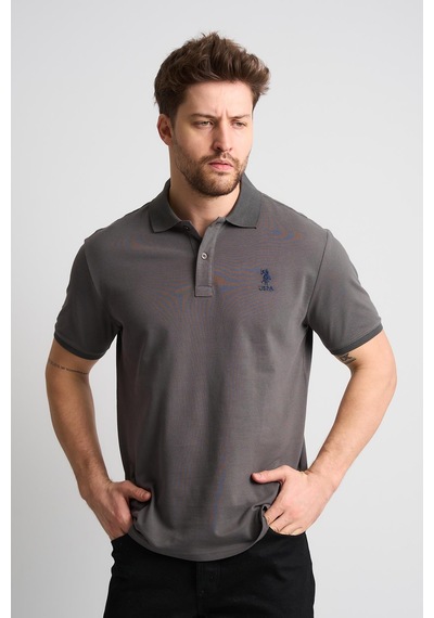 Alexander Gardi Alexandergardı Polo Yaka Düğmeli T-shirt Antrasit