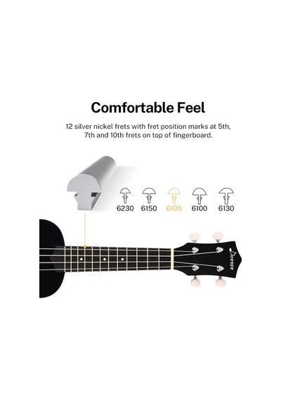 Dus-10n Soprano Ukulele Seti Siyah Genel