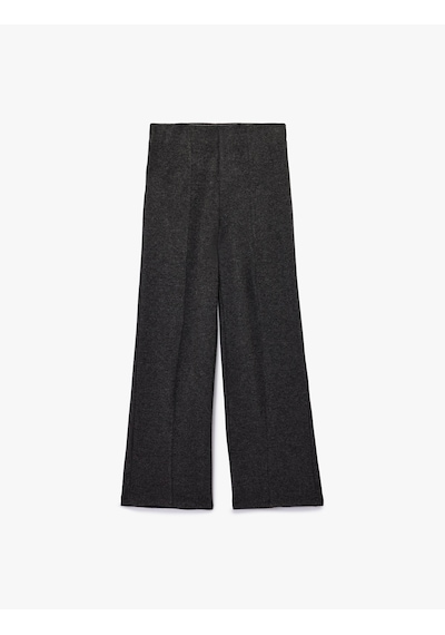 Koton Yırtmaç Detaylı Pileli Yüksek Bel Slim Fit Bol Paça Pantolon Antrasit 7wal40026ık Koton Yırtmaç Detaylı Pileli Yüksek Bel Slim Fit Bol Paça Pantolon Antrasit 7wal40026ık