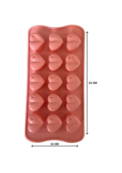 Silikon Çikolata Kalıbı Kalp Damlalı 21 11 Cm