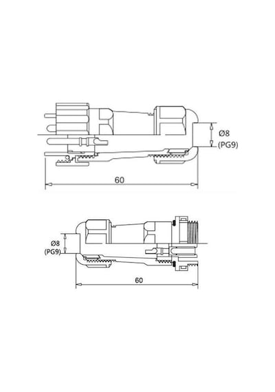 Sd16 4 Pin 16Mm Su Geçirmez Konnektör Takımı