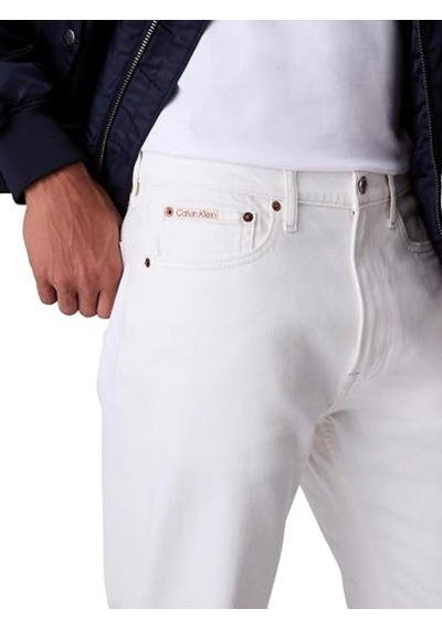Calvin Klein Stndrd Strght Chalk, Asn Beyaz Erkek Kot Pantolon
