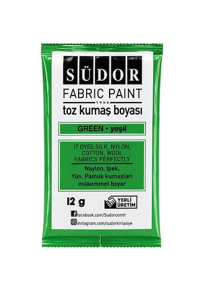 Kumaş Boyası Toz 12 Gr 1 Adet Südor Toz Kumaş Boyası Kot Pantalon Gömlek Tişört Tekstil Kumaş Boyası 1 Adet Yeşil