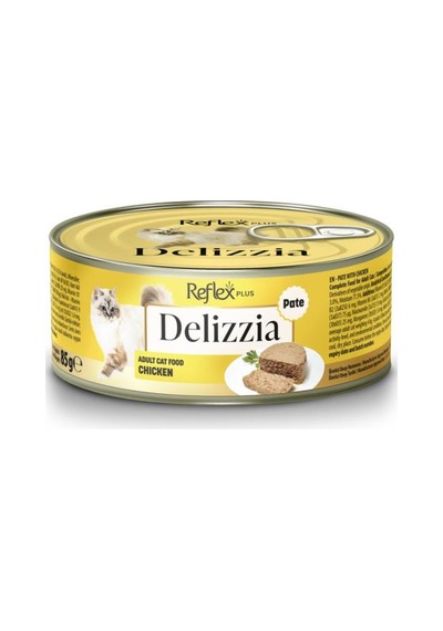 Reflex Plus Delizzia / Kıyılmış Tavuklu Yetişkin Kedi Maması 85g X 24 Adet
