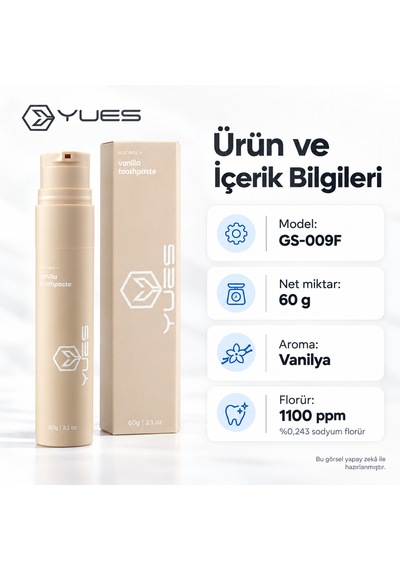 Yues Vanilya Aromalı Florürlü Pompalı Diş Macunu 60 G Gs-009f Beyazlatma