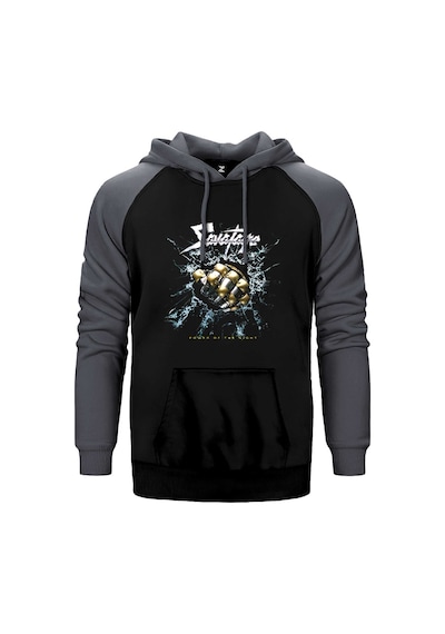 Savatage Power Of The Night Gri Renk Reglan Kol Kapşonlu Sweatshirt Gri