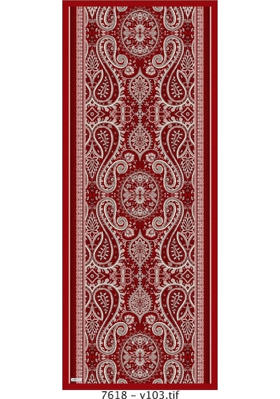 Mirsoy Scarf Mirayze Etnik Desen Şal Kırmızı