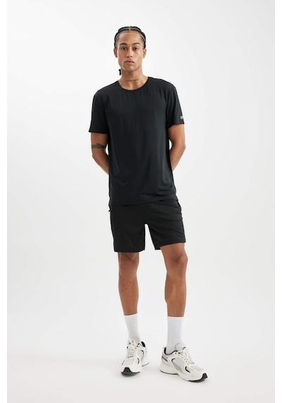 DeFactoFit Standart Fit Normal Kesim Sporcu Kısa Paça Şort C9176AX24AUBK81 Siyah