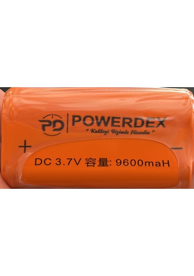 Powerdex 9600mah 3,7v Şarjlı Fener Pili Li-ıon Pil Tipi Uzun Ömürlü Güç Kaynağı Pd-12000