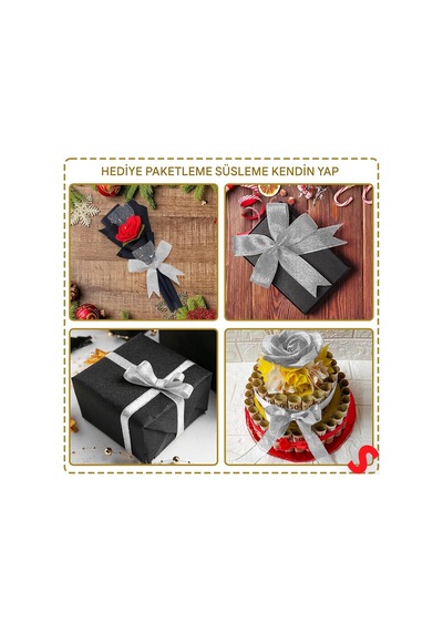 Parlak Simli Organze Kurdele, 1 Cm X 23 Mt - Gümüş 0 - 99