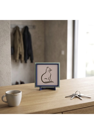 Minimalist Kedi Silüetli Masaüstü Süs, Estetik Ve Sükunetin Modern Buluşması 10x10 Cm