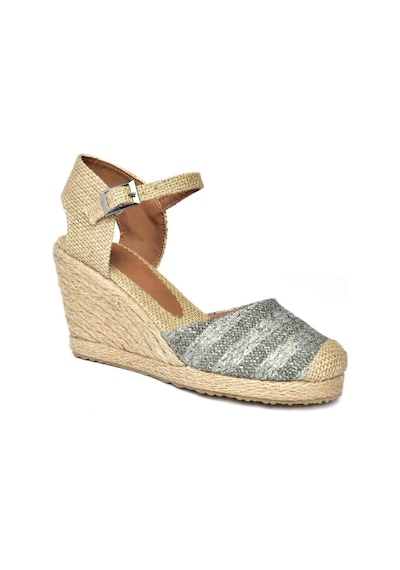 Fox Shoes P241612017 Gri Hasır Dolgu Topuklu Kadın Ayakkabı