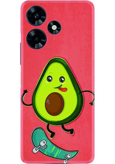 Infinix Uyumlu Hot 30 Kılıf Silikon Desen Özel Seri Avokado Skate 1741