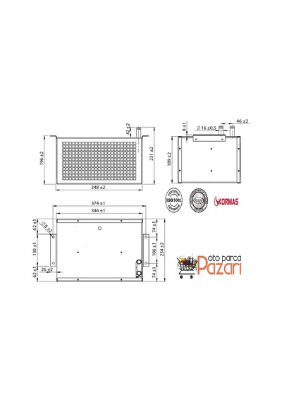 Kormas Çiftli 24 Volt Çorum Koltuk Altı Kaloriferi