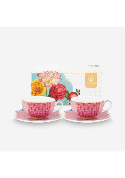 Pembe Porselen Kahve Fincan Seti 125 Ml