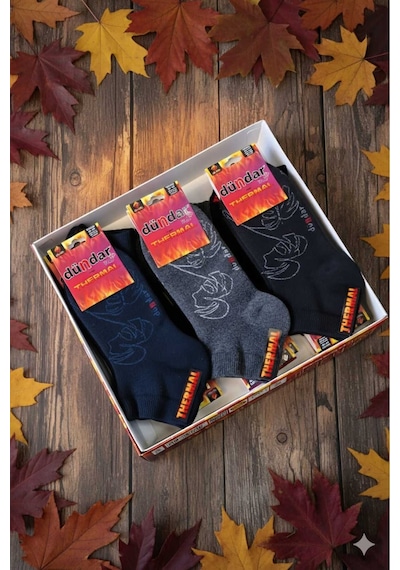 Unisex Havlu Thermal Patik Çorap Dikişsiz/soft Yıkama/kokulu Asorti 12'li Paket Siyah