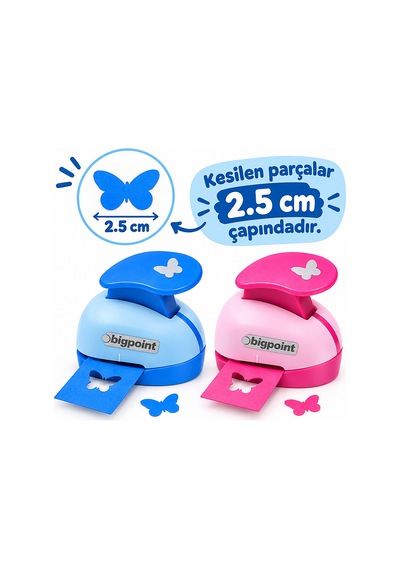 Bigpoint Şekilli Delgeç 2.5cm Kelebek X 12 Adet Diger