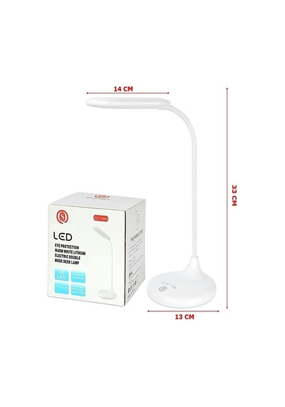 Şarjlı Sarı Ve Beyaz Renk Masa Lambası Led Ayarlanabilir Işık Pratik Kullanım Wt-005 Siyah