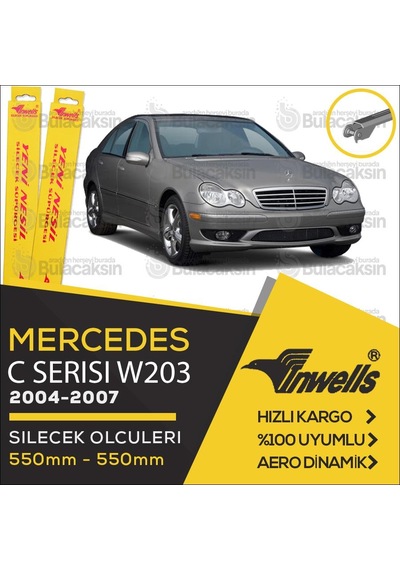 İnwells Muz Silecek Takımı Mercedes C Serisi W203 2004-2007 İle Uyumlu