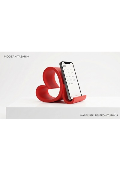 Riti Design - Nexus - Sonsuz Kalp Tasarım Masaüstü Telefon Tutucu Beyaz