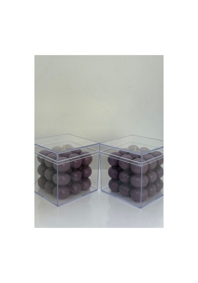 Şeffaf Kutulu İkili Mor Bubble Mum-doğal %100 Soya Wax Dekor Mum Düğün, Nişan,kına Hediyelik