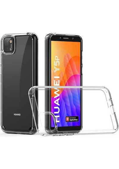 Huawei Y5P Kılıf Zore Coss Şeffaf Sert Silikon Kılıf Renksiz