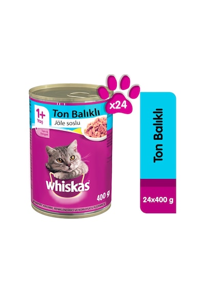 Whiskas Ton Balıklı Jöleli Konserve Yetişkin Kedi Maması 24 x 400 G