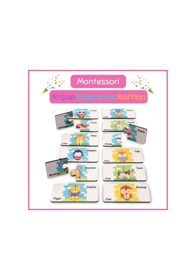 Montessorı Eşleştirme Kartları Puzzle-aklımda Zeka Oyunları