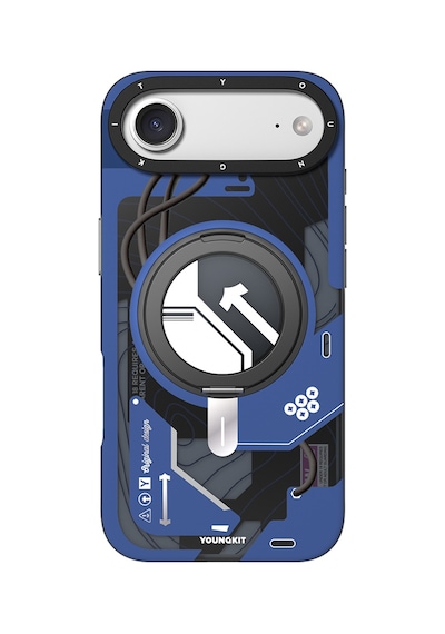 Apple Uyumlu iPhone 17 Air  Kılıf M-safe Şarj Özellikli Youngkit Starship Serisi Kapak Mavi Mavi