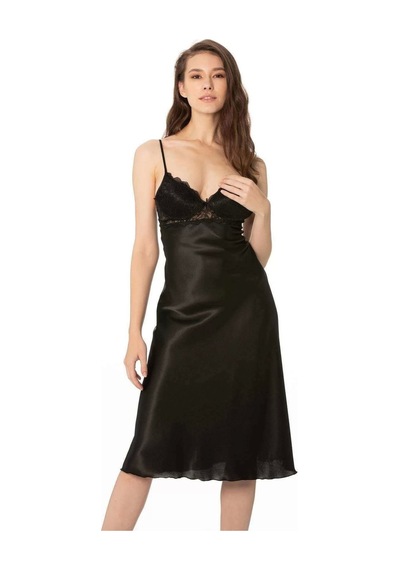 Pierre Cardin Kaplı Saten Gecelik 900 Siyah 001