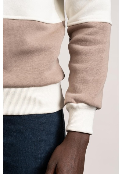 Fbı Polo Yaka Kalın Çizgili 3 İplik İçi Şardonlu Slimfit Sweatshirt Kahverengi