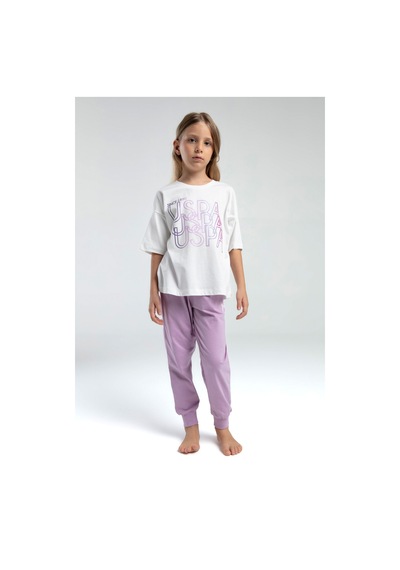 U.s. Polo Assn Kız Çocuk Krem Pijama Takımı KREM
