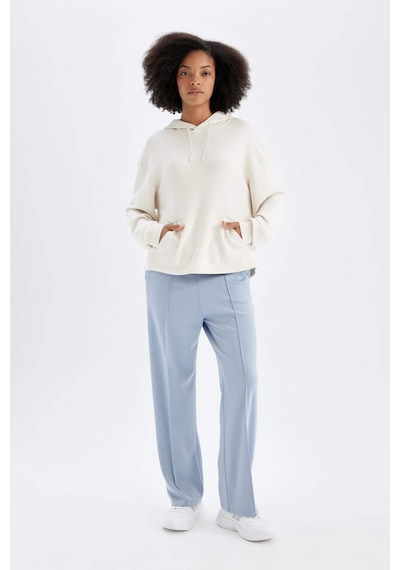 DeFactoFit Sporcu Jogger İnce Eşofman Altı Basic Düz Standart Fit Geniş Paça Skuba Dalgıç Kumaş A5628AX24AUBE748