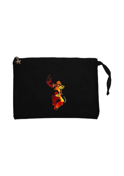 Red Basketball Silhouette Siyah Clutch Cüzdan / El Çantası Siyah
