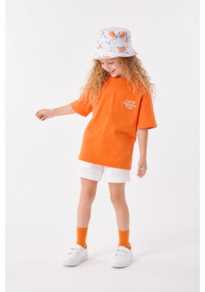 Eray Alp Kids Unisex Çocuk Turuncu Tişört Yazlık Günlük Model