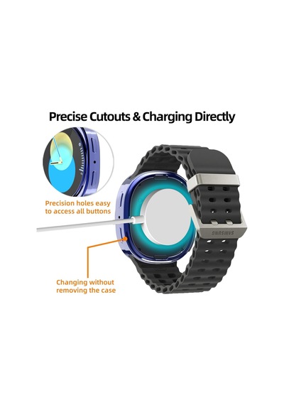 Soft-case Samsung Galaxy Watch 8 40mm İçin 360 Kasa Koruyucu Yumuşak Tpu Kılıf Dokunmatiği Ve Netliği Etkilemeyen Darbelere Karşı Galaxy Watch 8 40mm Ekran Koruyuculu Kılıf Şeffaf Çok Renkli