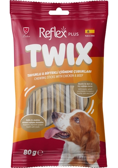 Reflex Plus Twix Chewing Sticks Tavuklu ve Biftekli Çiğneme Çubukları 80 G