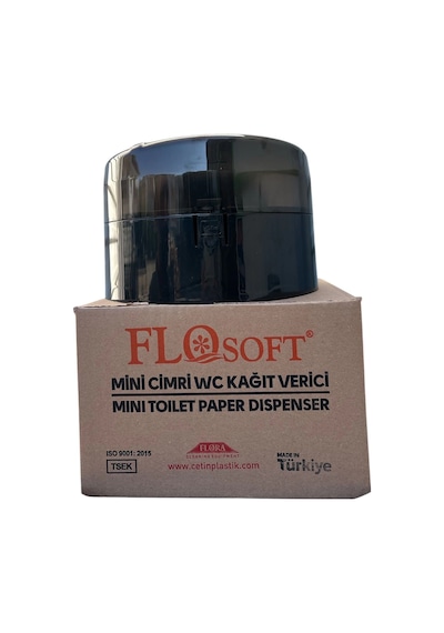Flosoft Mini Cimri Tuvalet Kağıdı Aparatı Siyah F096s
