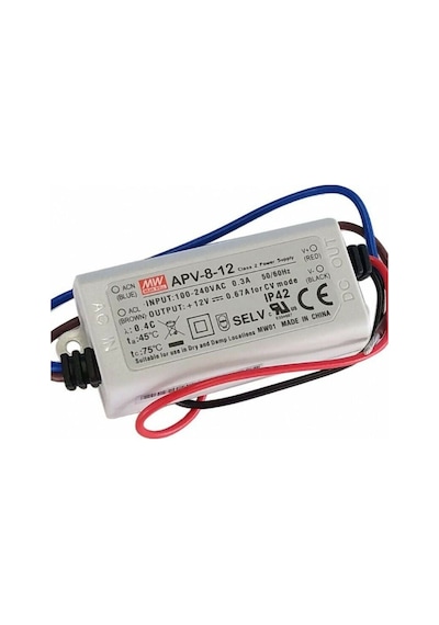 Apv-08-12 Apv812 12vdc 0.67amp Meanwell