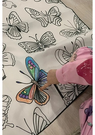Kelebek Yıkanabilir Boyama Örtüsü 50 80